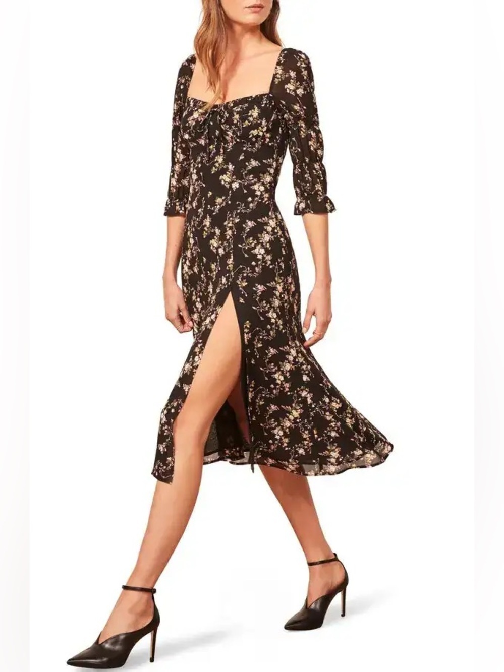 Reformation Marnie Clarissa Floral Midi Dress- Size 8